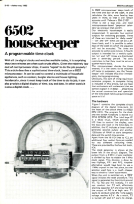 6502 housekeeper - A programmable time-clock