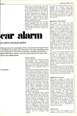 Car alarm - an active insurance policy
