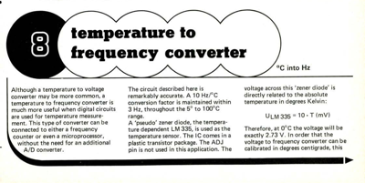 Temperature to frequency converter - °C into Hz