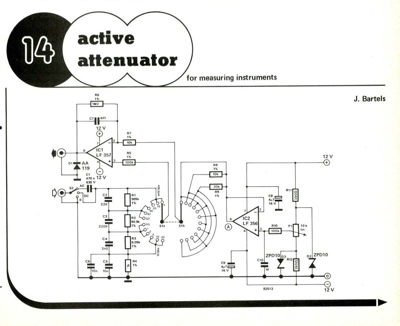 Active attenuator - for measuring instruments