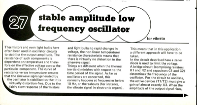 Stable amplitude low frequency oscillator - for vibrato