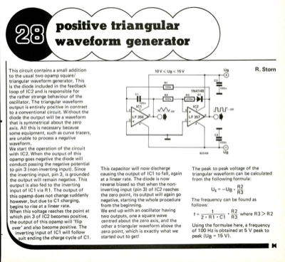 Positive triangular waveform generator