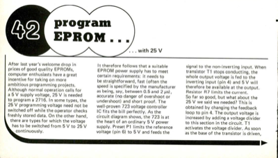 program EPROM - with 25 V