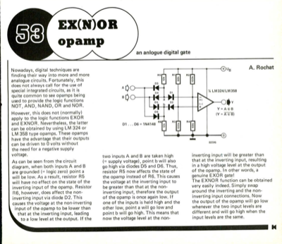 EX(N)OR opamp - an anlogue digital gate