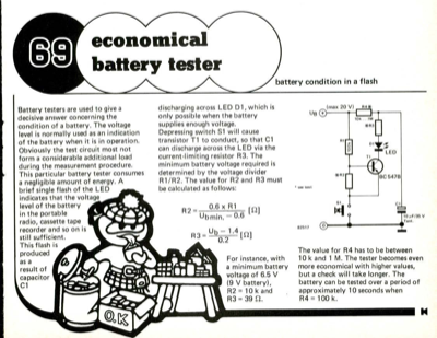 Economical battery tester - battery condition in a flash