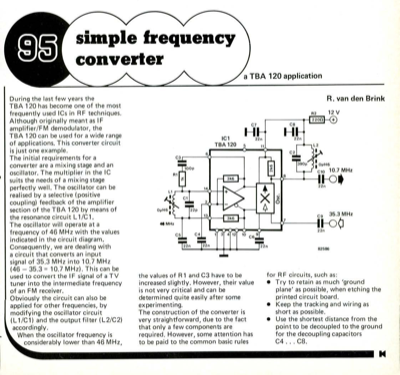 Simple frequency converter - a TBA 120 application