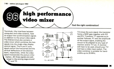 High performance video mixer - find the right combination!