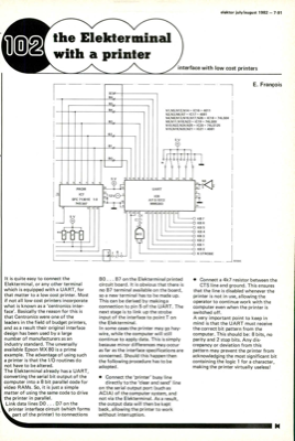 The Elekterminal with a printer - interface with low cost printers