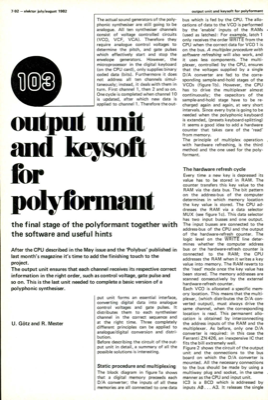 Output unit and keysoft for the Polyformant - the final stage of the polyformant together with the software and useful hints