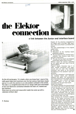 The Elektor connection - a link between the Junior and interface board