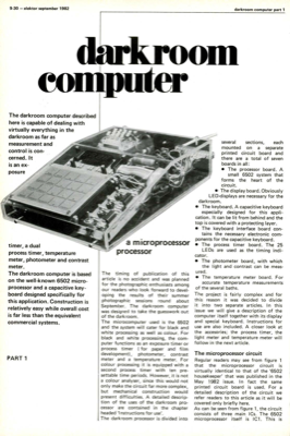 Darkroom computer - a microprocessor processor