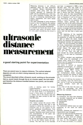Ultra sonic distance measurement - a good starting point for experimentation