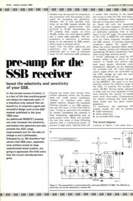 Pre-amp for the SSB receiver - boost the selectivity and sensitivity of your SSB.