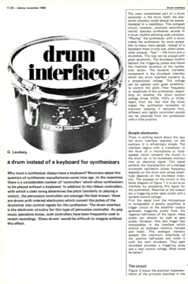 Drum interface - a drum instead of a keyboard for synthesizers