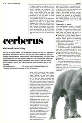 Cerberus - electronic watchdog