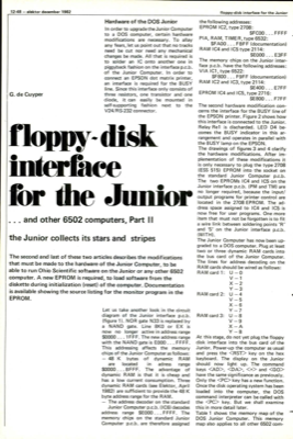 Floppy disc interface for the Junior - and other 6502 computers, Part II the Junior collects its stars and stripes