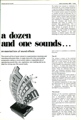 A dozen and one sounds - an assorted box of sound effects