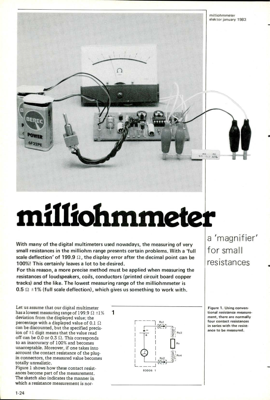 milliohmmeter - a 'magnifier' for small resistances