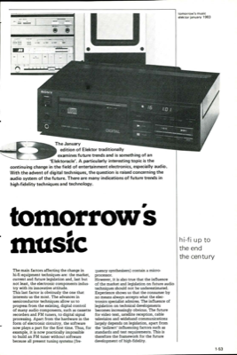 tomorrows music - hi-fi up to the end the century