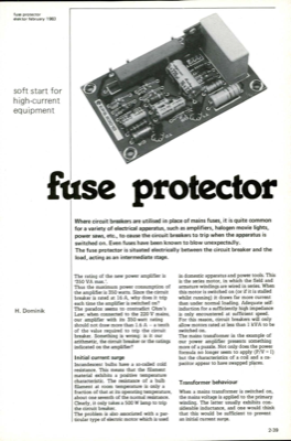 fuse protector - soft start for high-current equipment