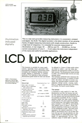 LCD luxrneter - illumination indicated digitally