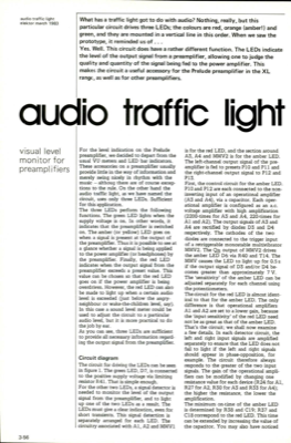 audio traffic light - visual level monitor for preamplifiers
