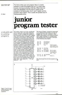 Junior program tester - a valuable aid in writing programs