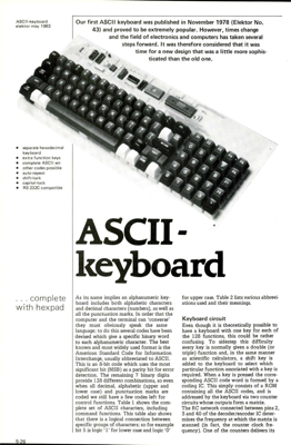 ASCII keyboard - complete with hexpad