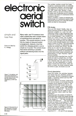electronic aerial switch - simple and loss-free