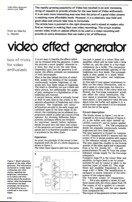 video effect generator - box of tricks for video enthusiasts