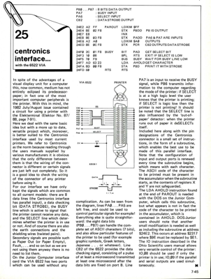 Centronics interface - with the 6522 VIA