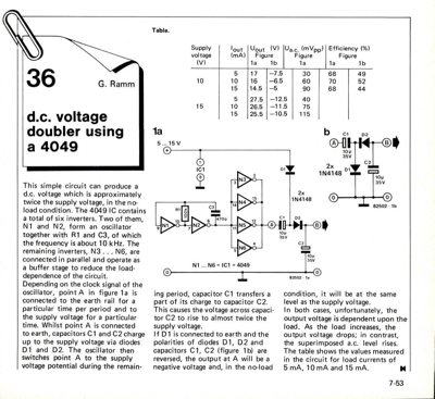 d.c. voltage doubler using a 4049