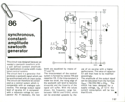 synchronous, constant amplitude, sawtooth generator