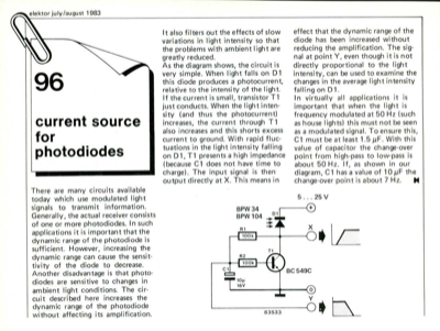 current source for photodiodes