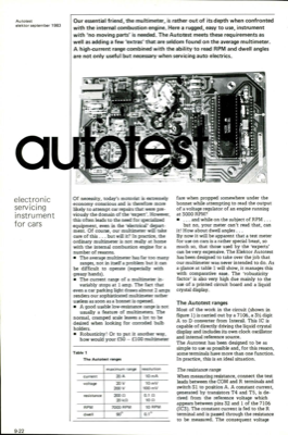 autotest - electronic servicing instrument for cars