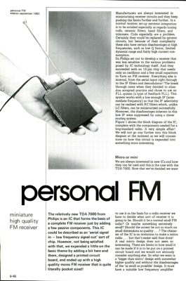 personal FM - miniature high quality FM receiver
