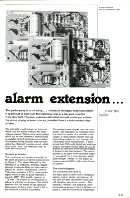 alarm extension - over the mains