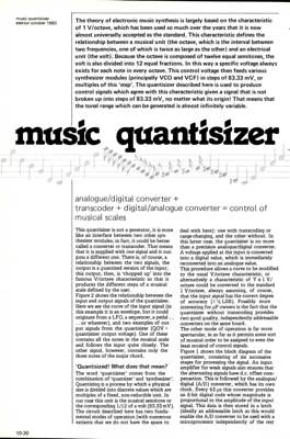 music quantisizer - analogue/digital converter + transcoder + digital/analogue converter = control of musical scales
