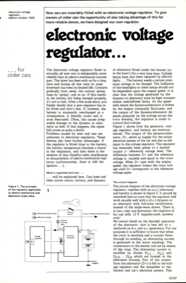 electronic voltage regulator - for older cars