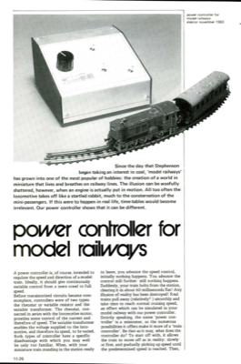 power controller for model railways