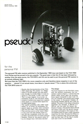 pseudo stereo - for the personal FM