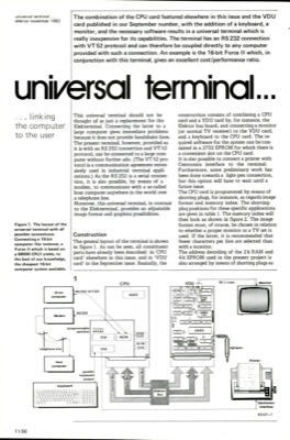 universal terminal - linking the computer to the user