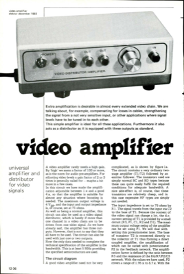 video amplifier - universal amplifier and distri butor for video signals