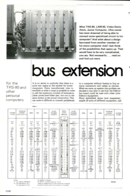 bus extension - for the TRS-80 and other personal computers
