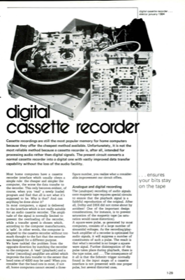 digital cassette recorder - ensures your bits stay on the tape