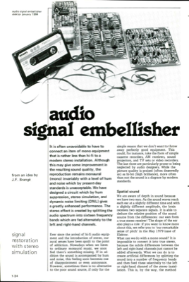 audio signal embellisher - signal restoration with stereo simulation