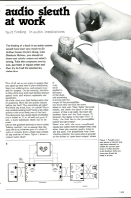 audio sleuth at work - fault finding in audio installations