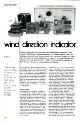 wind direction indicator - ""revolving pointer often in shape of cock mounted in high place esp. on church spire to show whence wind blows,"" (OED)
