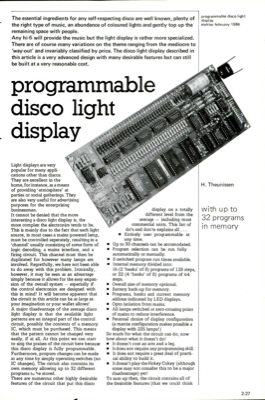 programmable disco light display - with up to 32 programs in memory