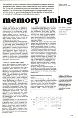 memory timing - microprocessor control signals and their sequence